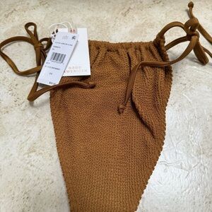 Good American Always Fits TinyTies Bikini Bottom NWT size 3/4 bronze brown